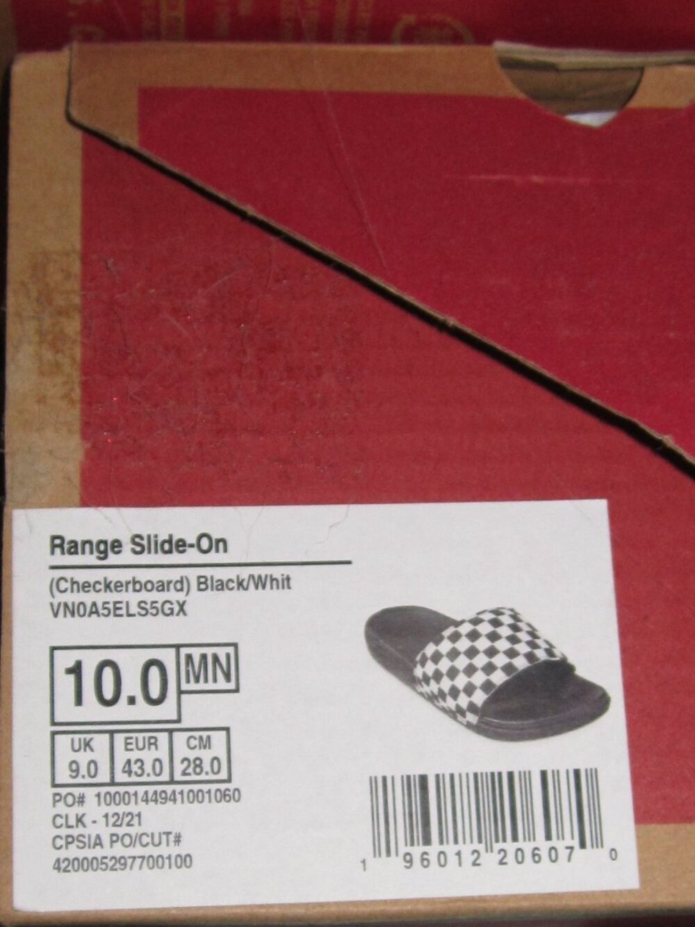 NEW Vans Slide-One Size 10 Checker Black Slides with Box - Picture 2 of 12